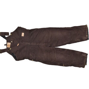 Field N Forest Womens Brown Insulated Bib Overalls Workwear Regular Size LR